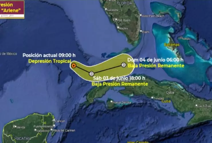 ¿Hay riesgo para Quintana Roo? Tormenta tropical Arlene se debilita a depresión tropical