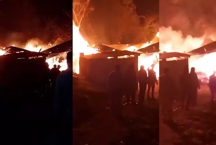 Casa de San Chamula se incendia este 21 de marzo