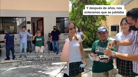 ¡Lo más emotivo! Alumnos hacen tierna despedida al conserje de su escuela y se viralizan