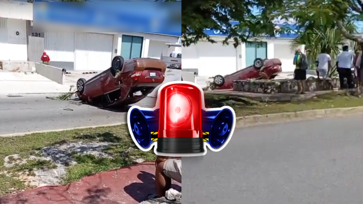 ÚLTIMA HORA_ Se registra volcadura en la avenida Chichén Itzá con Uxmal en Cancún; hay tráfico lento en la zona.jpg