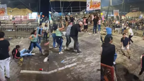 ¡Se dieron con todo! Captan riña tras el primer desfile del Carnaval de Veracruz 2026