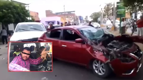 Accidente en San Luis Potosí: Policías de San Luis Potosí provocan fuerte choque
