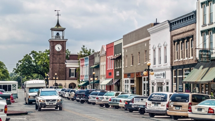 una vista de el bonito pueblo de Georgetown.