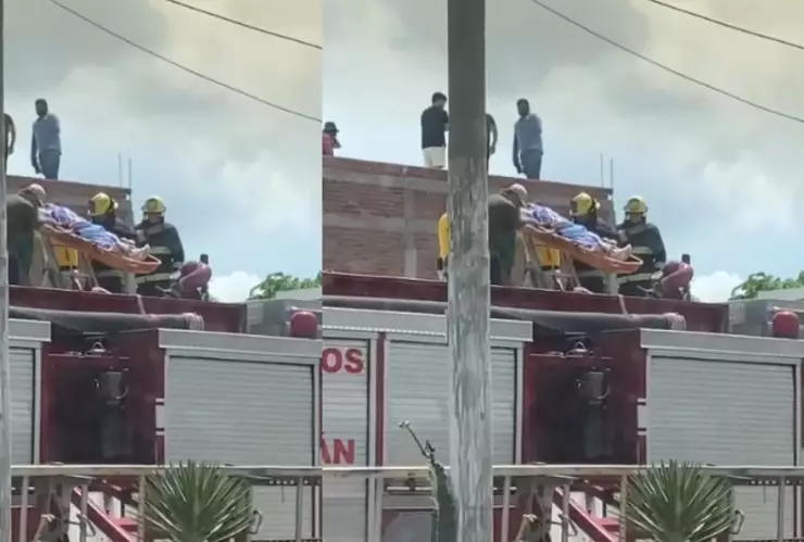 Albañil recibe descarga eléctrica en el fraccionamiento Paraíso, en Culiacán. .jpg