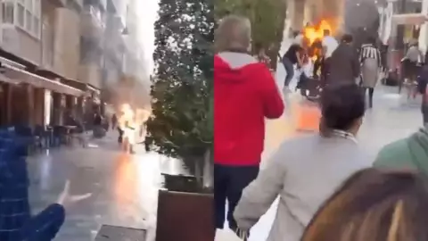 Hombre se incendia en España