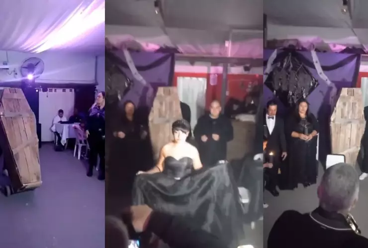 Quinceañera en ataud