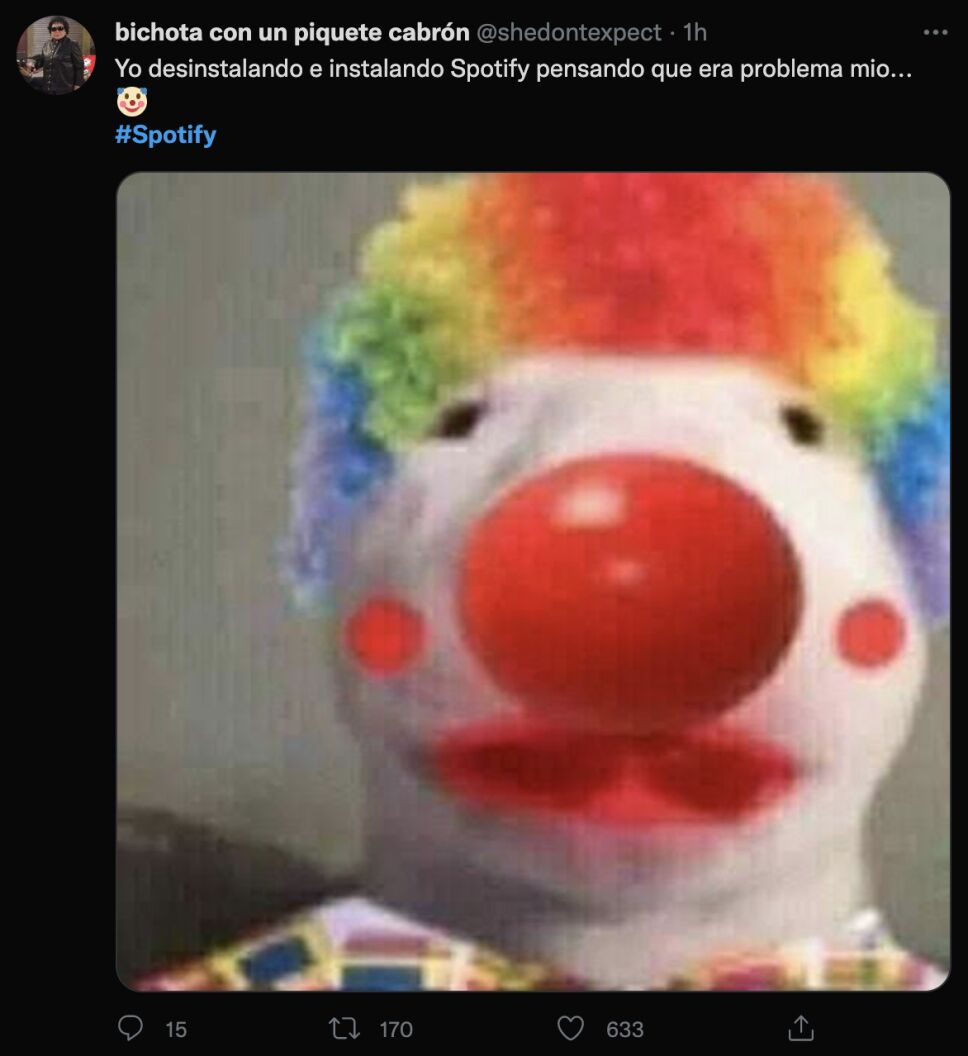 meme caida de spotify
