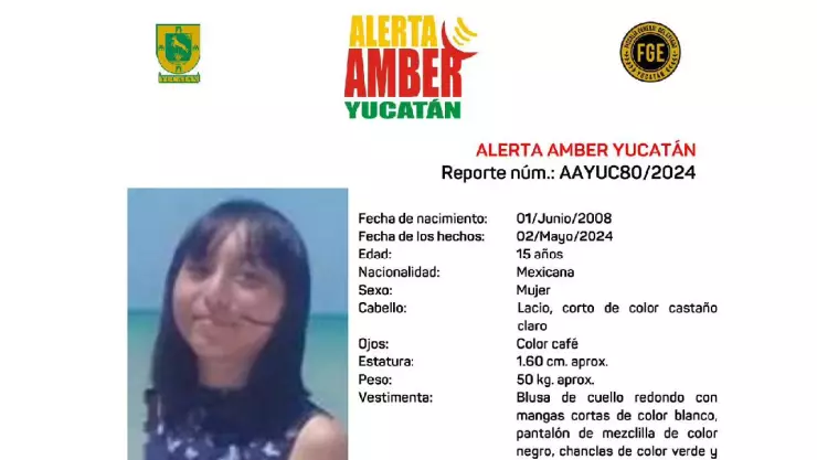 Alerta Amber en Yucatán_ La quinceañera María Angélica desapareció y piden ayuda para localizarla