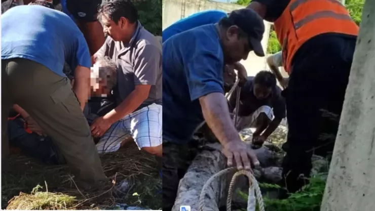 Adulto mayor cae a pozo de 12 metros en Dzemul; vecinos alertan a rescatistas