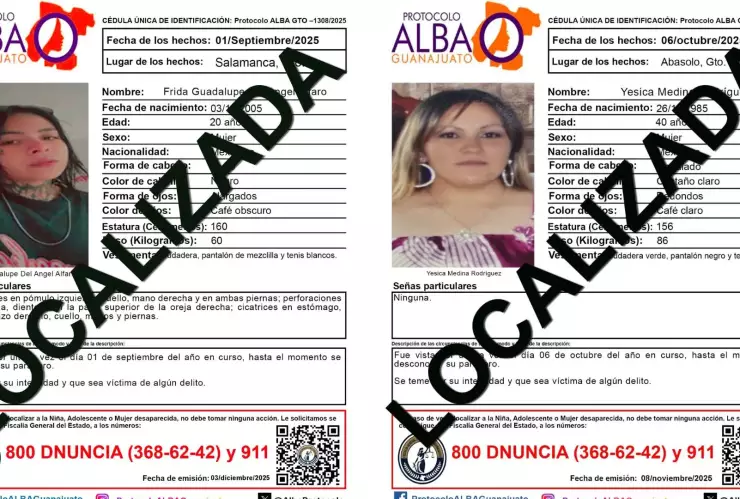 Localizan sin vida mujeres desaparecidas Guanajuato