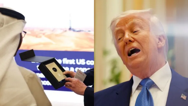 ¿Oro negro? El regalo que recibió Trump en Emiratos Árabes Unidos