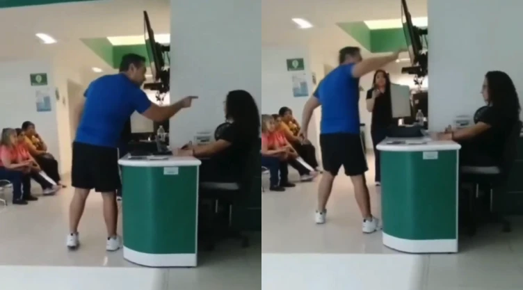 “Próxima vez que venga y la trates mal, te mato": Captan a sujeto amenazando a trabajadora del IMSS en San Luis Potosí
