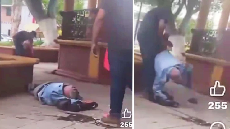 Hombre golpea a adulto mayor en Querétaro