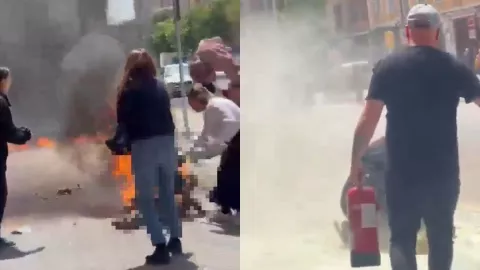 Hombre se prende en fuego en España