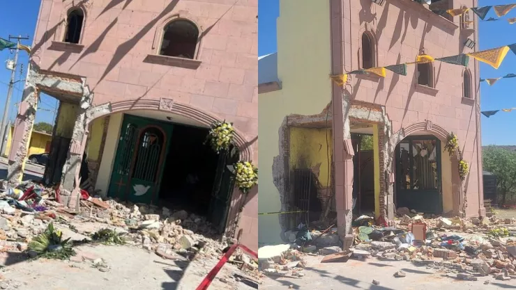 Así quedó la iglesia de Contreras en Mexquitic.