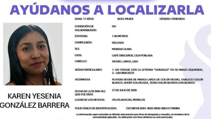 SE BUSCA a Karen Yesenia González Barrera.