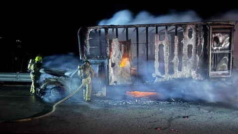 Incendio camión San Cristóbal