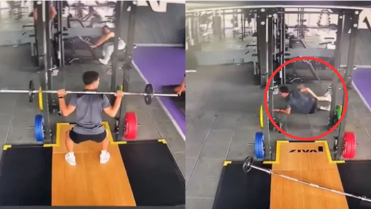 VIDEO | Joven sufre calambre en pleno sismo en gimnasio