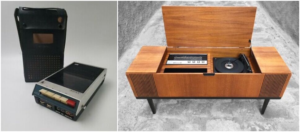 grabadora de casette y tocadiscos