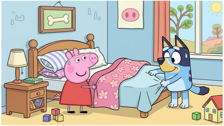 Bluey y Peppa Pig