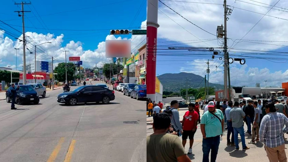 Conductores de plataformas bloquean la 5ª Norte en Tuxtla Gutiérrez por decomiso de autos