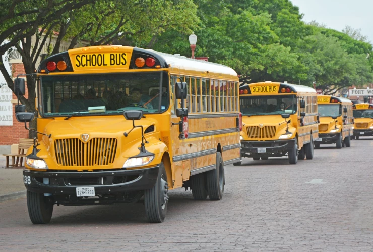 Autobuses del distrito escolar de Texas