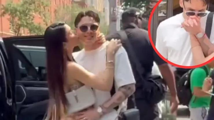 Peso Pluma y Kenia OS fueron captados en Nueva York mostrando su cariño