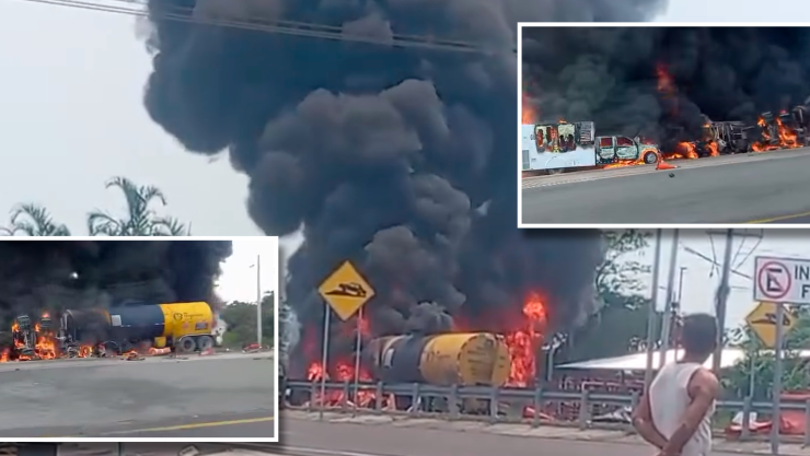Accidente de pipa carretera Cárdenas-Coatzacoalcos hoy 20 de junio