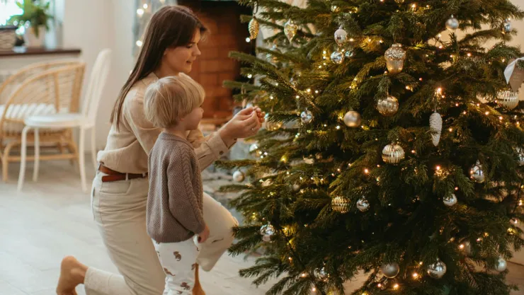 esferas en el arbol de navidad