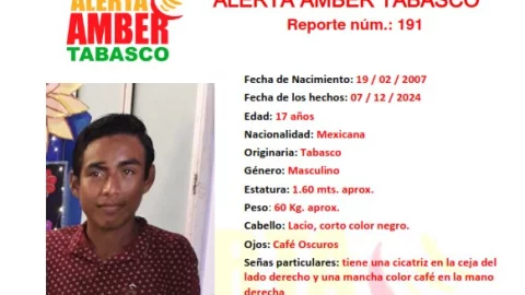 ALERTA AMBER TABASCO: Alejandro Almeya Felix fue visto por última vez en Macuspana, Tabasco