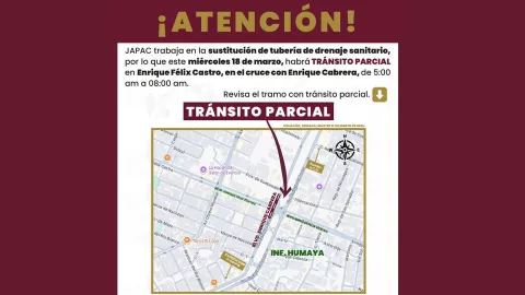 Cierre vial por trabajos de JAPAC en Culiacán mañana 18 de marzo de 2026. .jpg