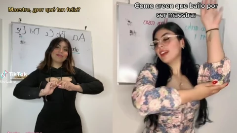 Maestra de kínder exhibe mensajes.