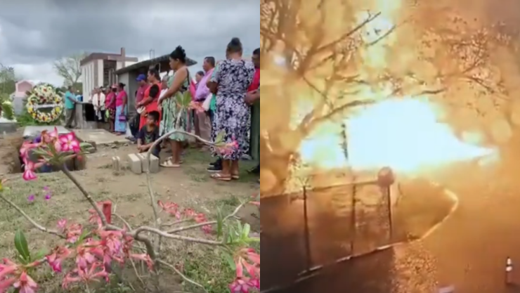 Familiares despiden a víctima de incendio en Refinería de Dos Bocas