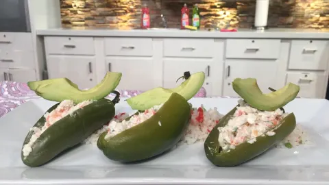 Chiles rellenos de mariscos