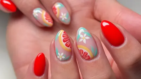 uñas de frutas citricas vacaciones de verano 2026