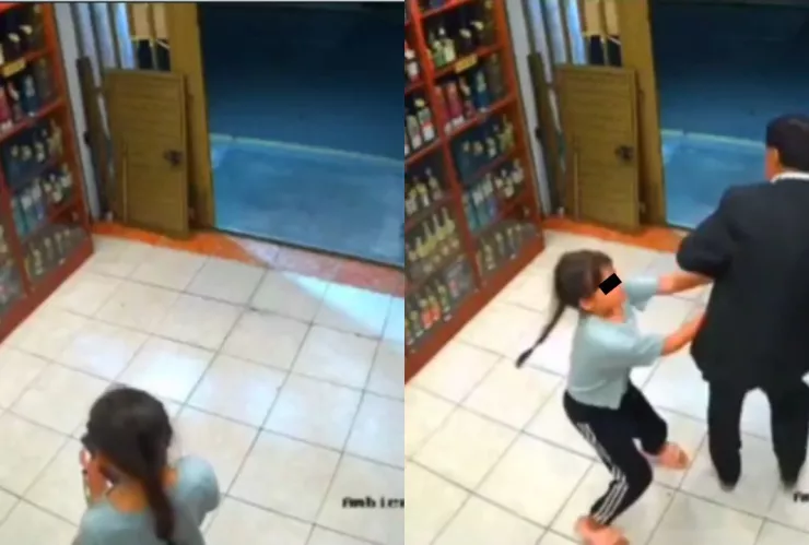 VIDEO tenso | ¡Gritos desgarradores! Niña es asaltado por un hombre trajeado dentro de una tienda