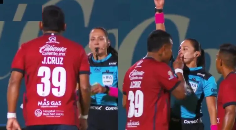 Cruz se fue expulsado tras empujar a la silbante