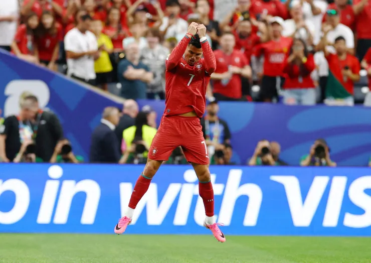 Cristiano Ronaldo festeja su gol con Portugal en el Mundial 2026.