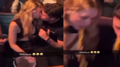 Mujer vomita a su novio en la boca