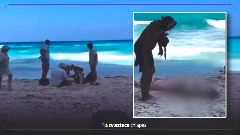 Video viral: sacan del mar cuerpo de joven devorado por tiburones en playa de Cancún