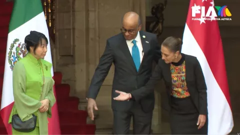 Presidente de Singapur y Claudia Sheinbaum.