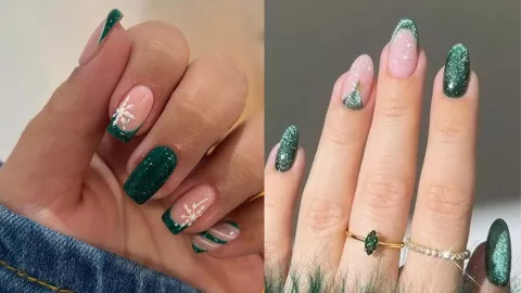 23 modelos de uñas navideñas elegantes y sencillas: puedes usarlas en cortas o largas y se ven preciosas