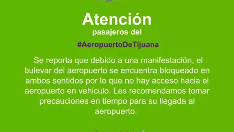 Aeropuerto de Tijuana hoy miércoles