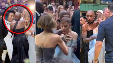 Condenan en Singapur a tiktoker australiano que se aventó sobre Ariana Grande en la alfombra roja de Wicked.webp