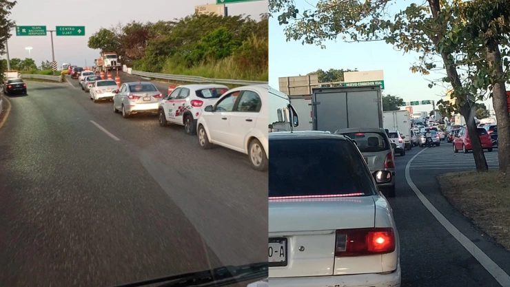 Obras en Distribuidor Vial La Pigua: Reportan tráfico intenso y cierre parcial en Villahermosa.