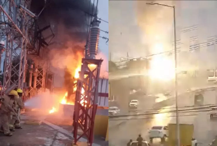 Subestación eléctrica de la CFE explota en Villahermosa, Tabasco