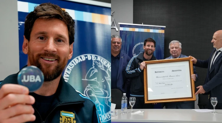 Lionel Messi recibe el doctorado honoris causa por parte de la Universidad de Buenos Aires