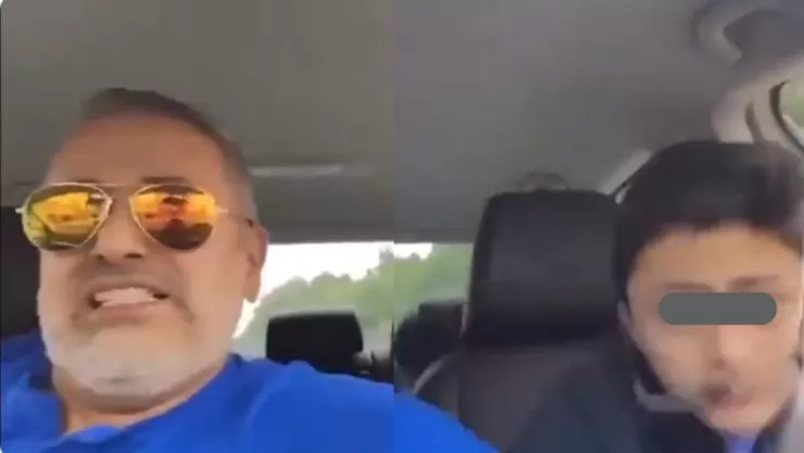 VIDEO: Padre enseña a su hijo a conducir, pierde el control y termina chocando
