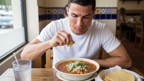 Cristiano Ronaldo echándole limoncito a un menudo lagunero.