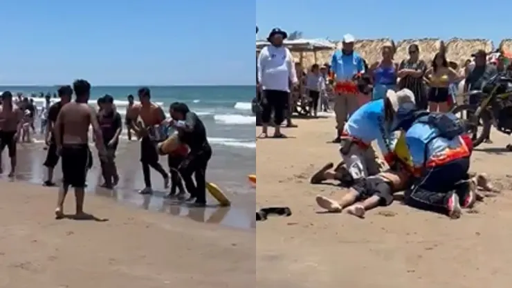 Filtran video de rescate de joven ahogado en playa de Tuxpan